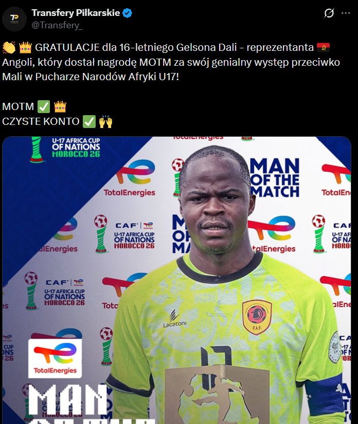 Tak wygląda 16-LETNI bramkarz z tytułem MOTM na PNA U17 xD